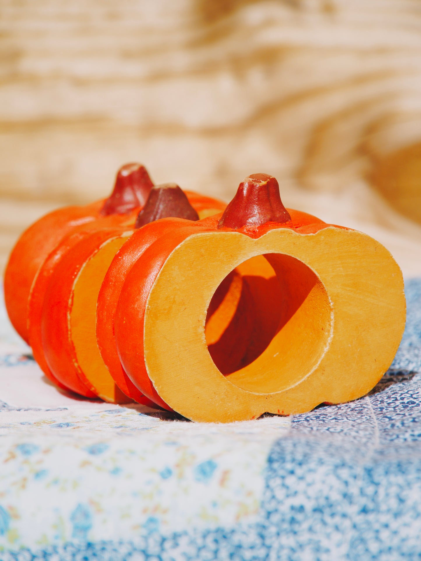 Porte-serviettes en bois - citrouilles