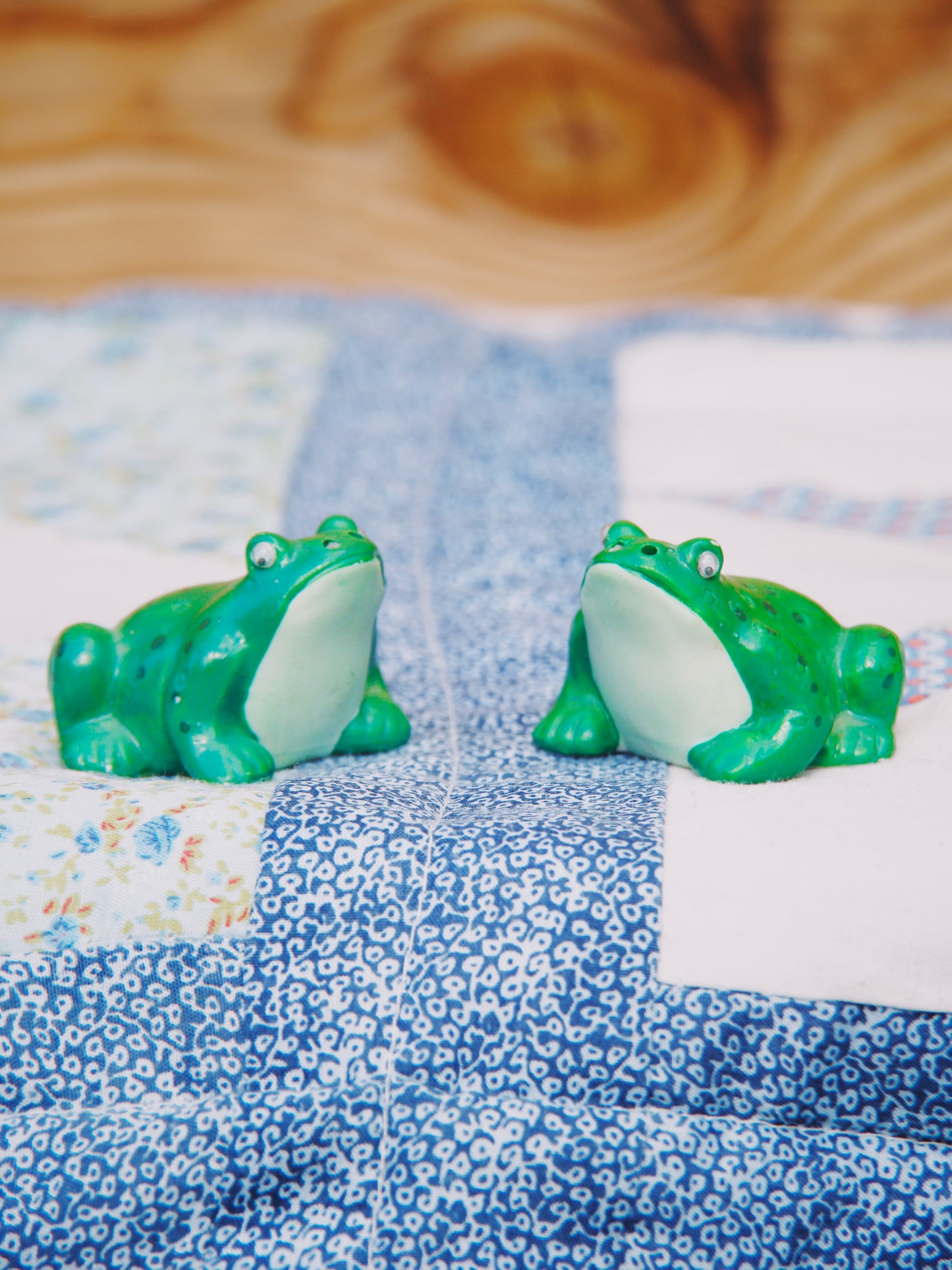 Duo Salière & Poivrière Vintage Grenouilles en Céramique Green — Style Rétro & Champêtre