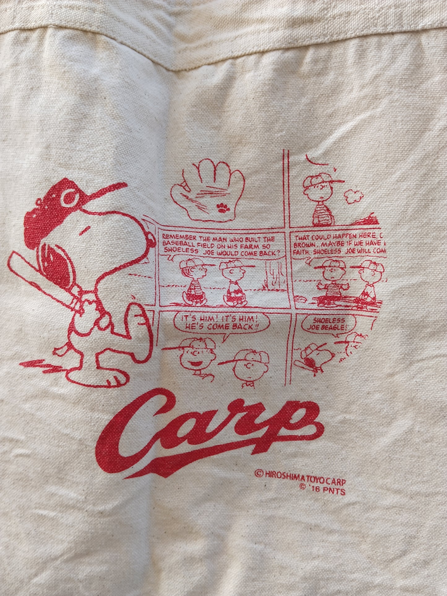 Tote bag vintage Snoopy x Hiroshima Toyo Carp (2016 Snoopy