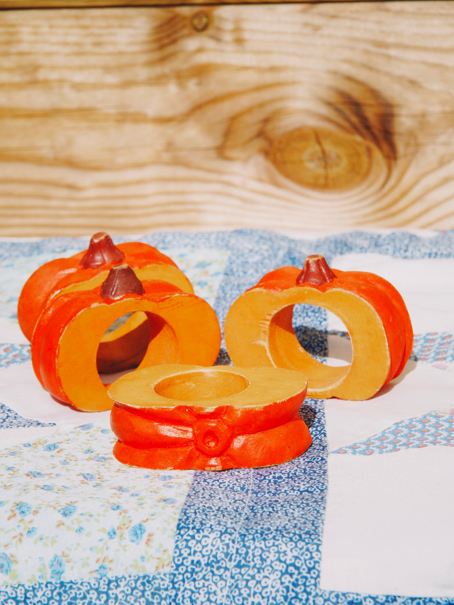 Porte-serviettes en bois - citrouilles