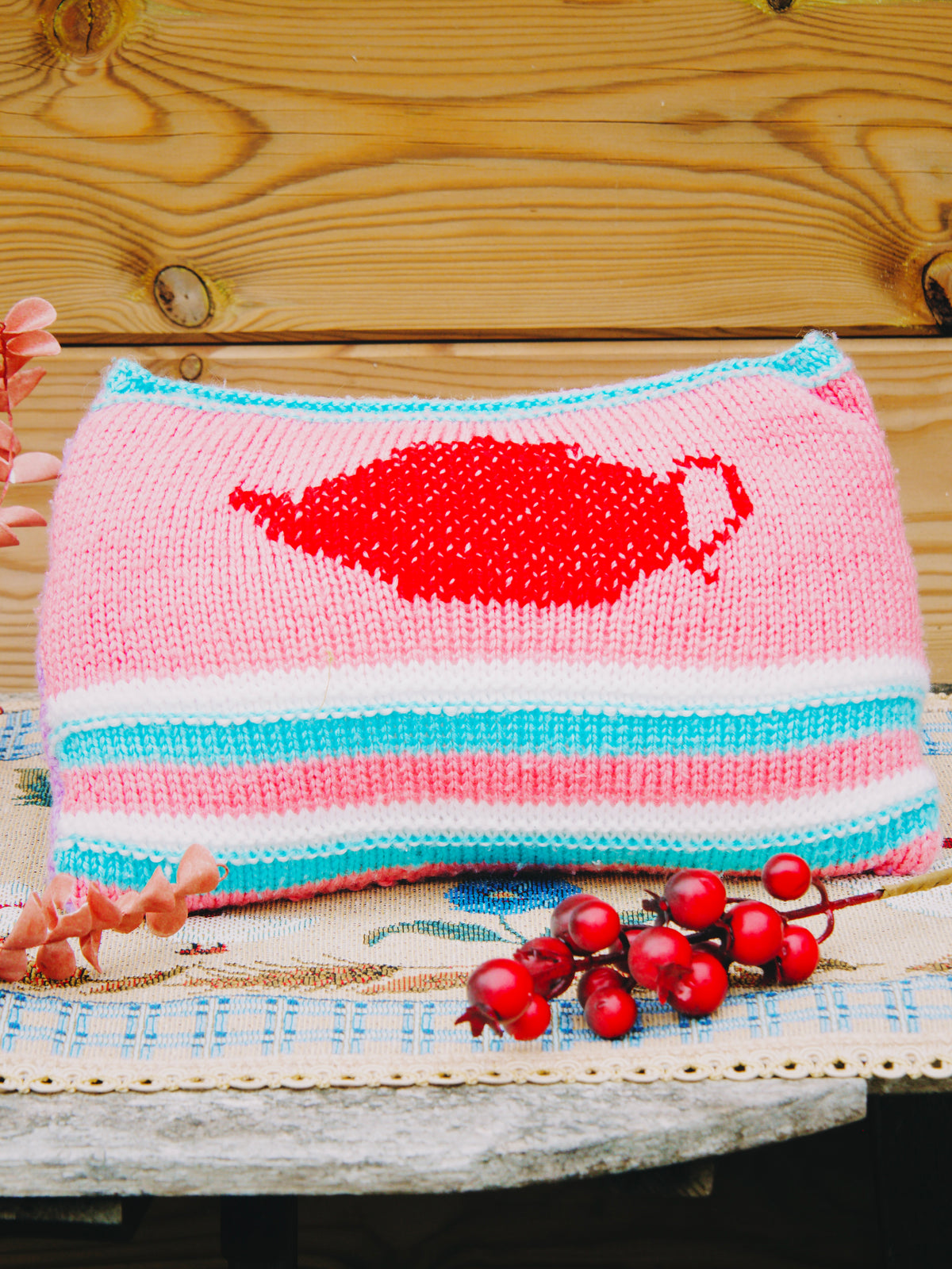 petit coussin brodé double face