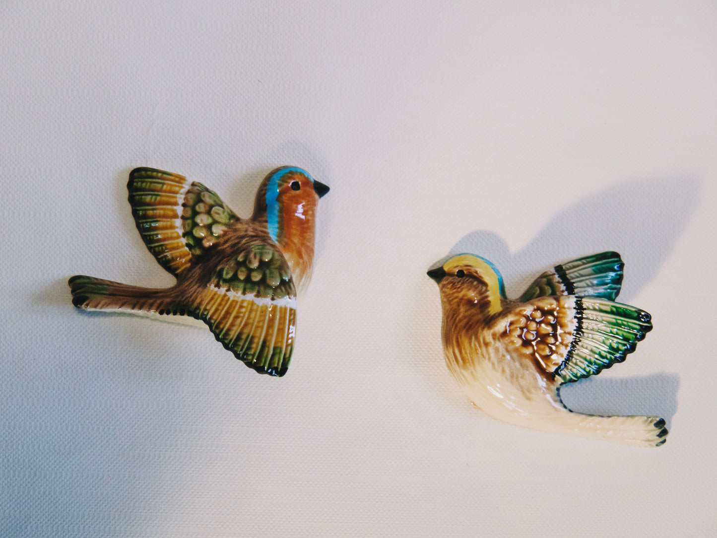duo d'oiseaux muraux en céramique