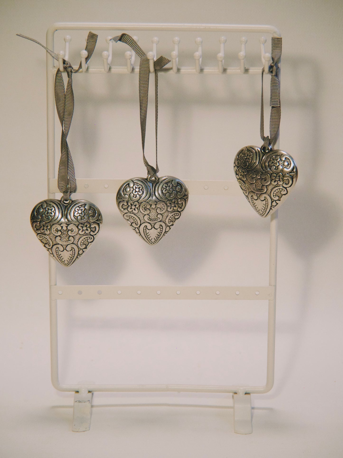 ensemble 3 cœurs à suspendre en métal