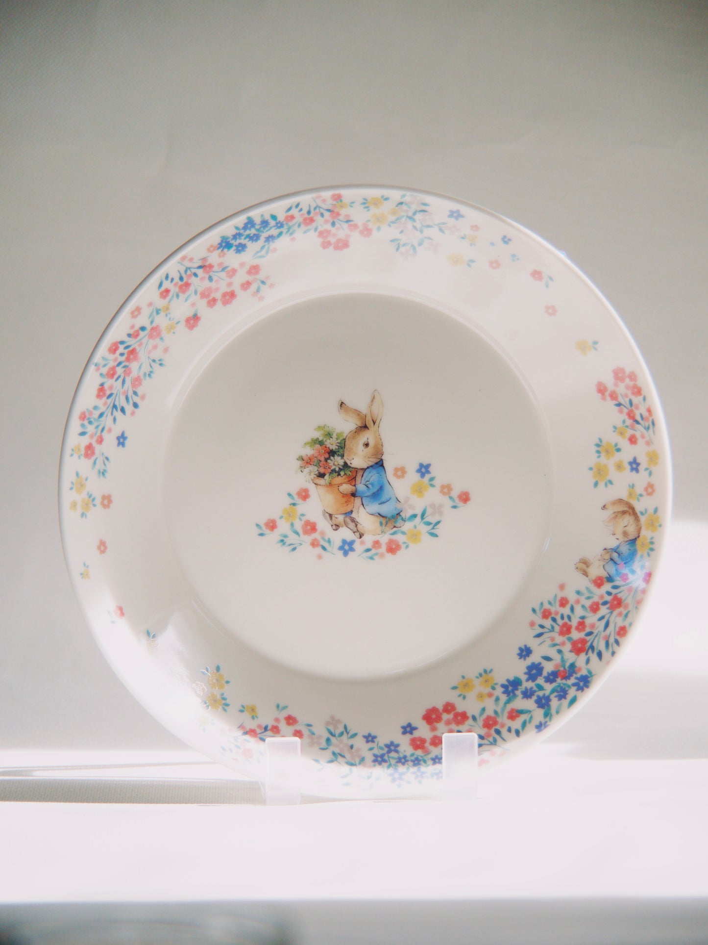 Grande assiette en Porcelaine Pierre Lapin – Collection Florale Printanière