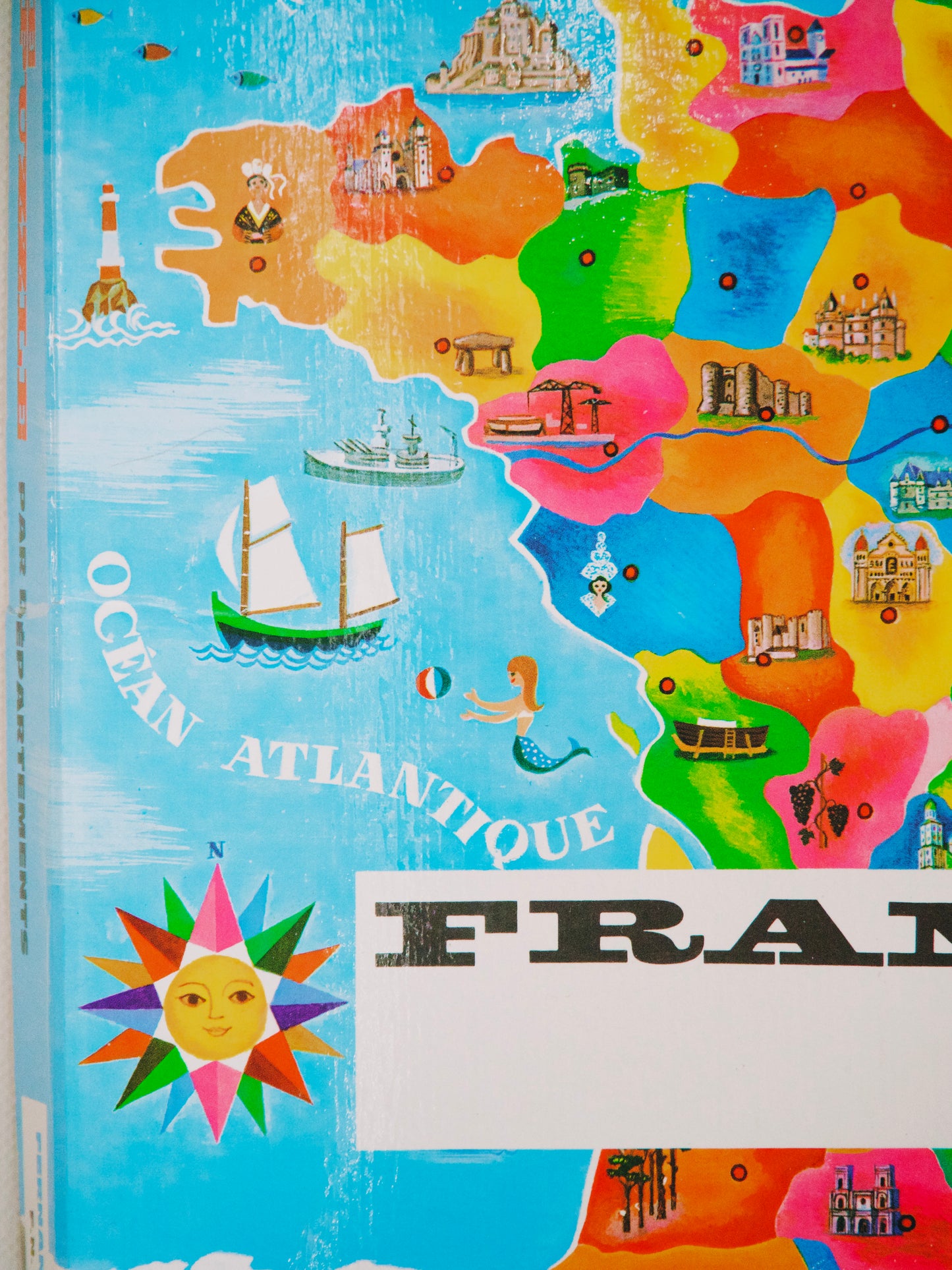 Puzzle des départements de France - vintage