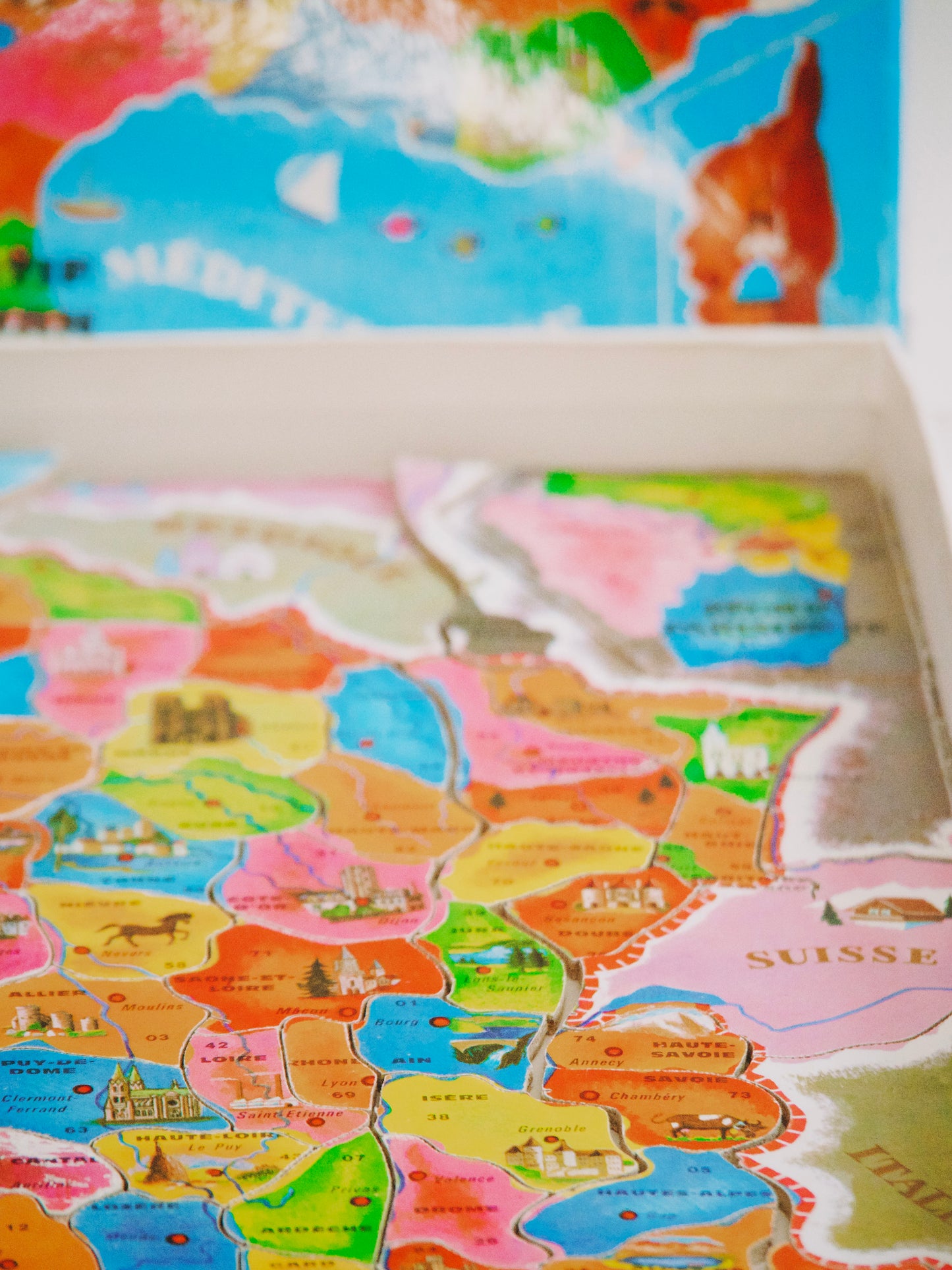 Puzzle des départements de France - vintage