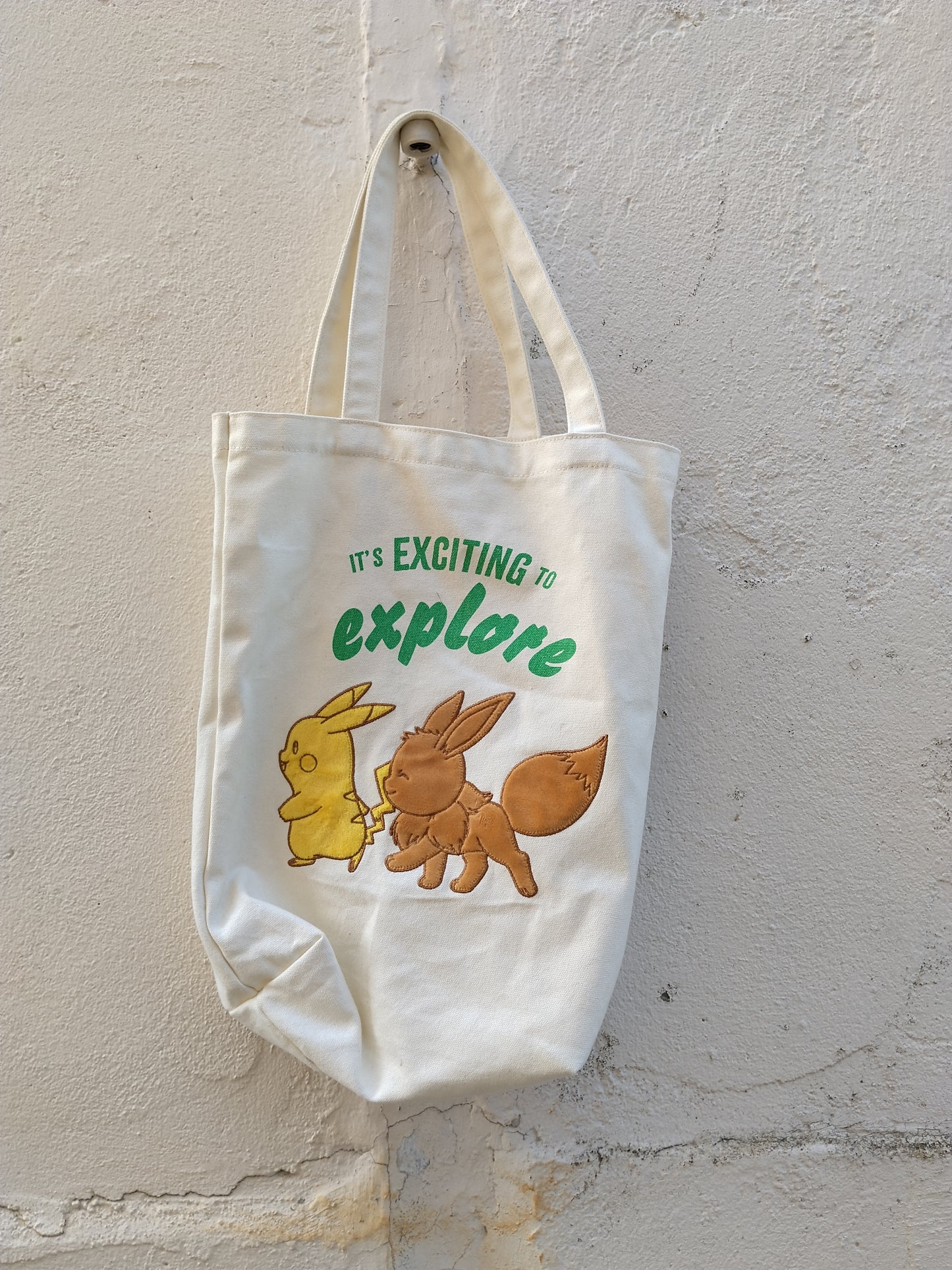 Tote bag brodé  - Pikachu et Évoli