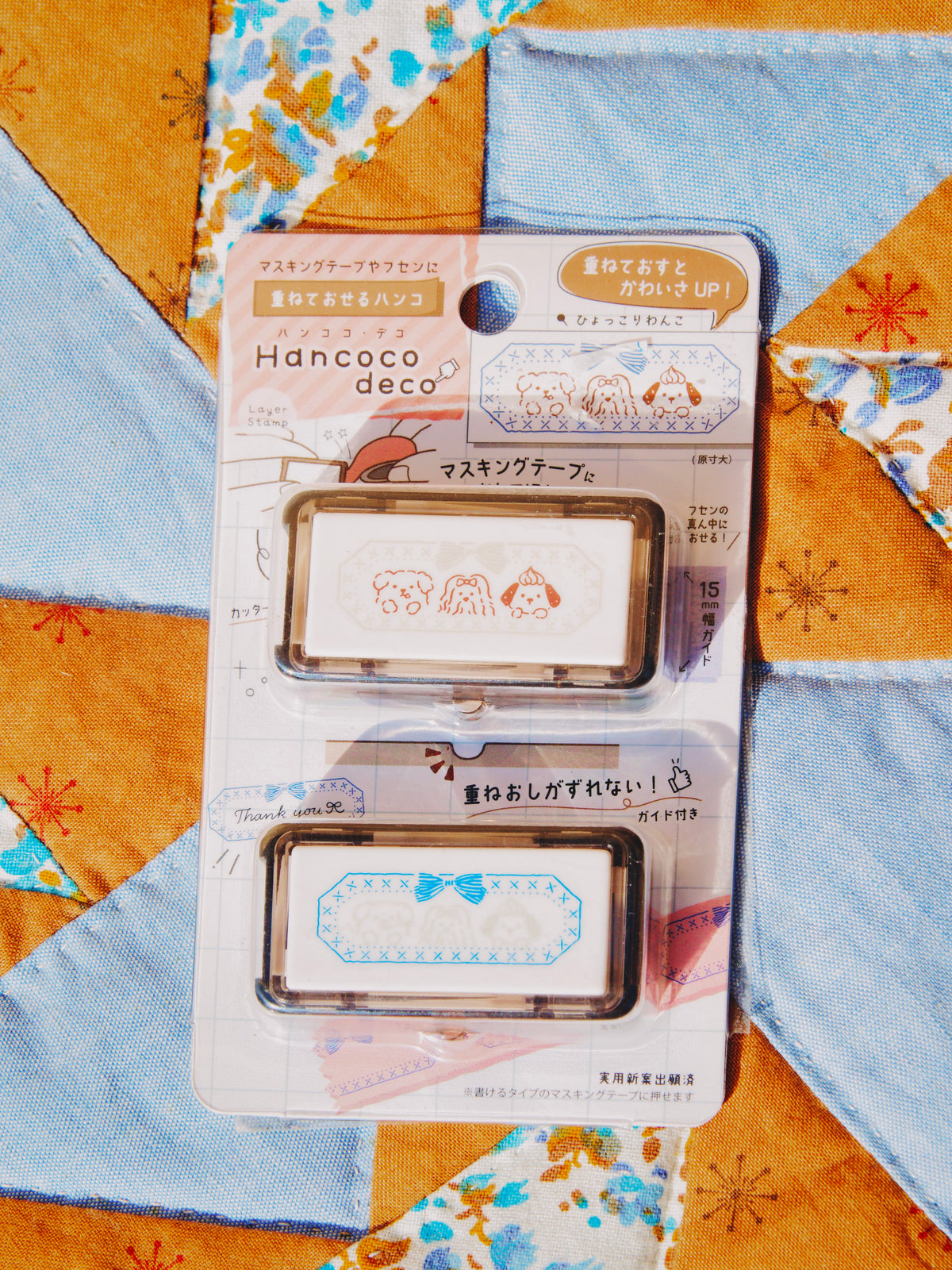 Duo de tampons hancoco déco - chiens et nœuds