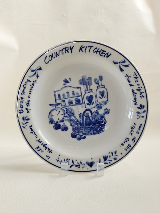 Belle grande assiette ou plat country kitchen