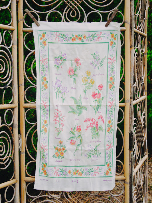 Torchon vintage, fleurs sauvages