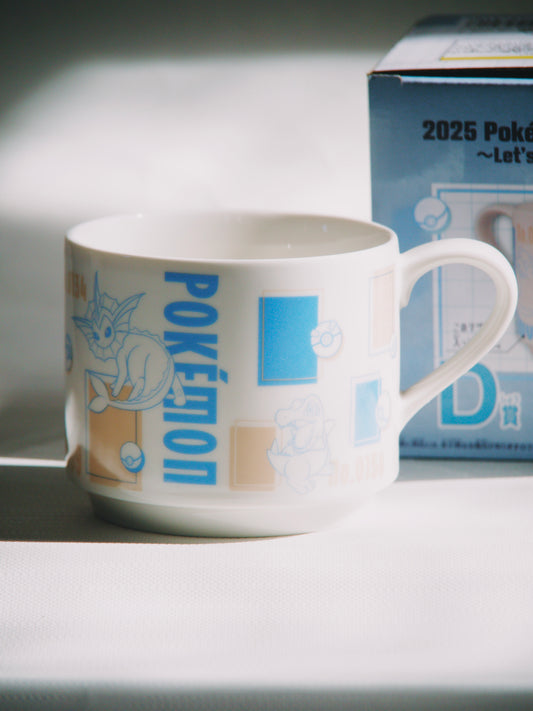 Mug Pokémon Aquali & Pokémon Eau – Édition Limitée Ichiban Kuji 2025 "Let's Go for a Walk!"